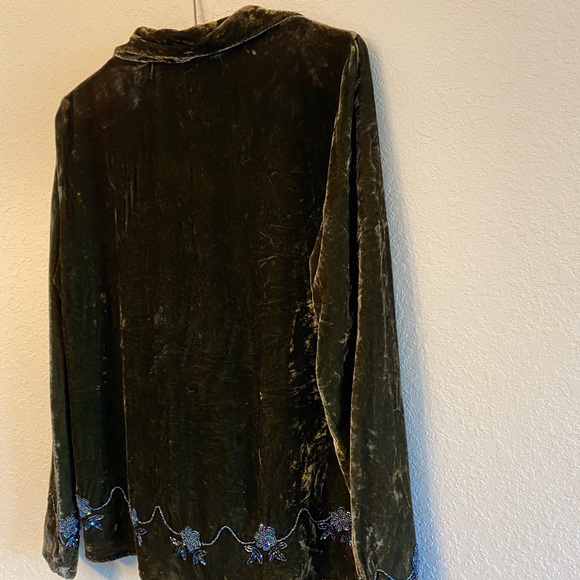 Citron Santa Monica Collection Vintage Green Velvet Jacket - Picture 5 of 6